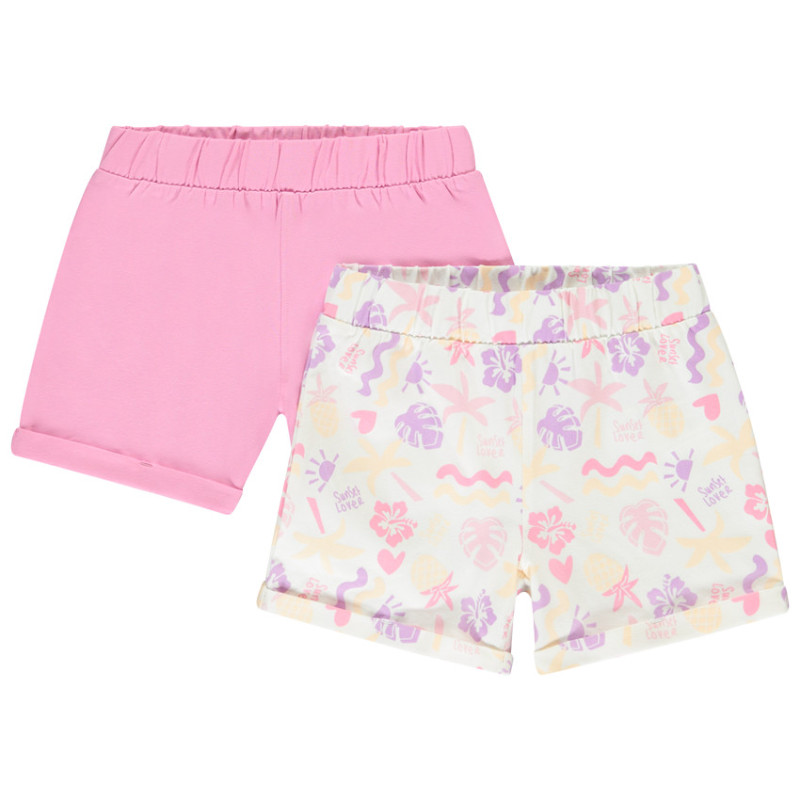 Lot de 2 shorts fantaisies à taille élastiquée fille