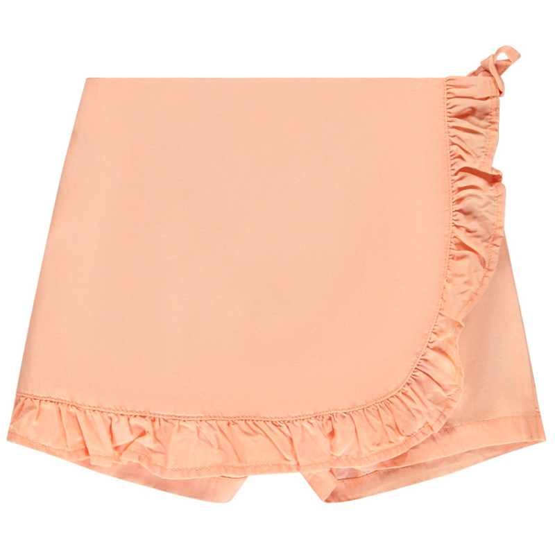 Jupe short uni en Tencel avec volants fille