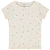 T-shirt manches courtes en maille côtelé à pois fille