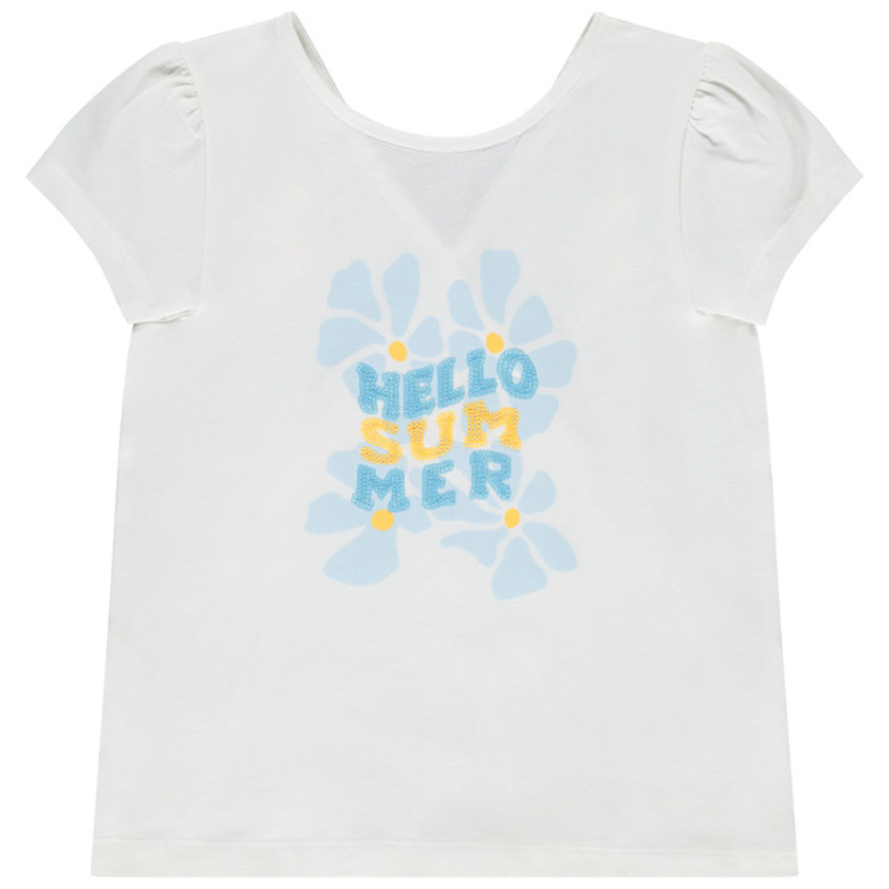 T-shirt manches courtes à sequins et dos croisé fille