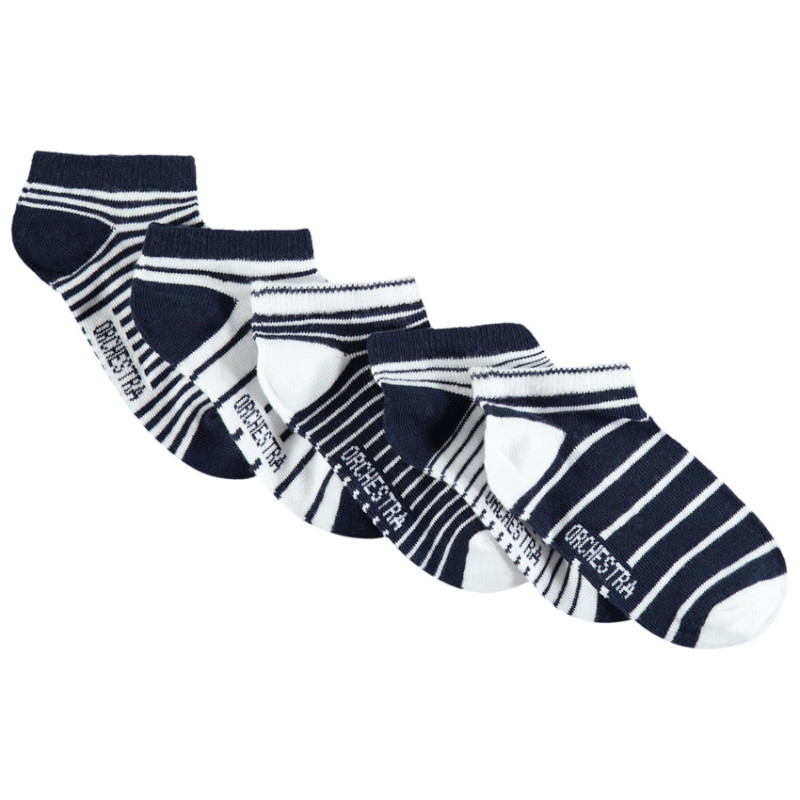 Lot de 5 paires de chaussettes courtes assorties rayées