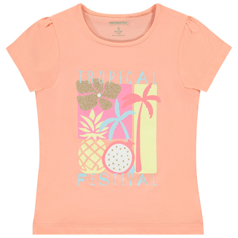 T-shirt manches courtes print fantaisie fille