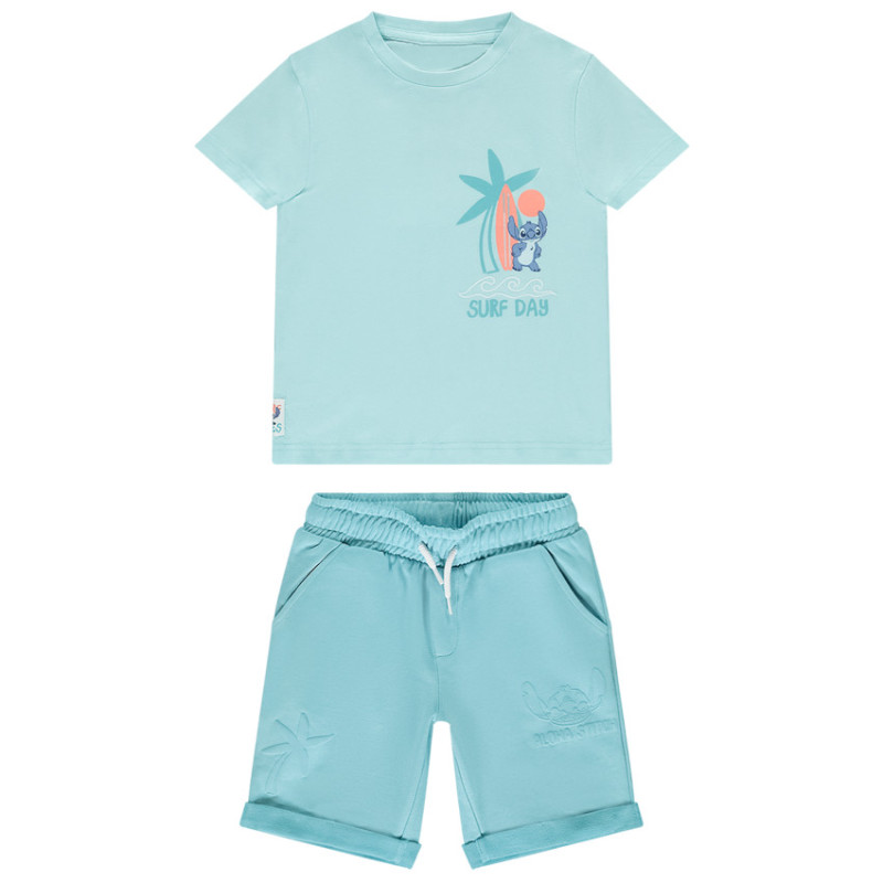 Ensemble t-shirt + short uni Stitch Disney garçon