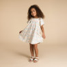Robe manches courtes en double gaze imprimé floral fille
