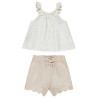Ensemble 2 pièces avec broderie anglaise fille