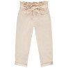 Jean paperbag uni avec ceinture à nouer fille