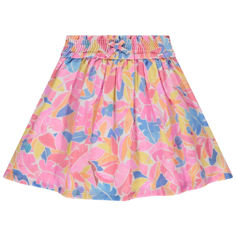 Jupe en voile flammé imprimé floral fille