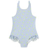 Maillot de bain 1 pièce à rayures et imprimé citron fille