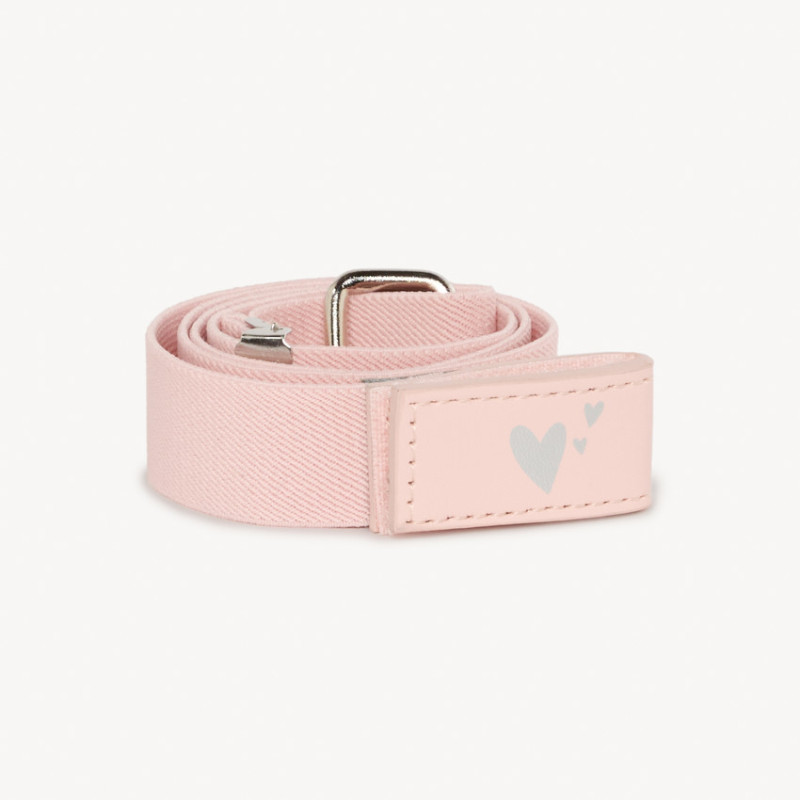 Ceinture élastiquée et réglable print cœur pour fille