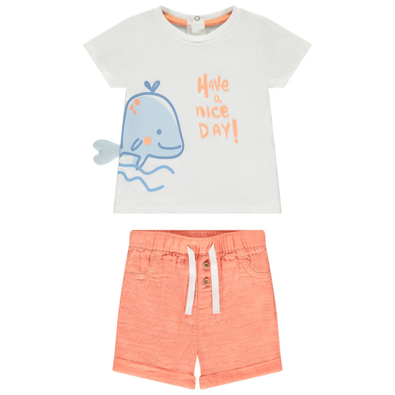 Ensemble short + t-shirt fantaisie baleine pour bébé garçon
