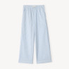 Pantalon large en toile rayée fille