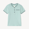 Polo manches courtes uni à col teddy pour bébé garçon