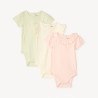 Lot de 3 bodies manches courtes en maille pointel pour bébé 