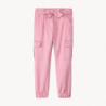 Pantalon cargo en twill uni avec ceinture fille
