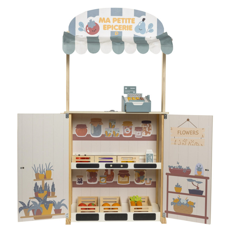 Set dinette en bois Mon épicerie fine
