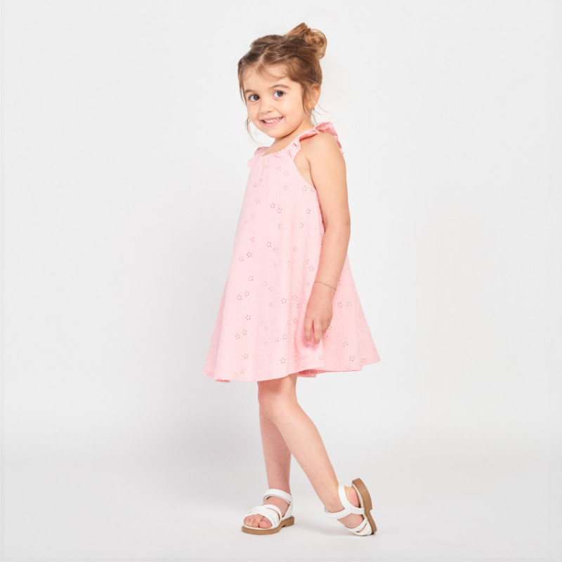 Robe dos croisé en broderie anglaise pour bébé fille