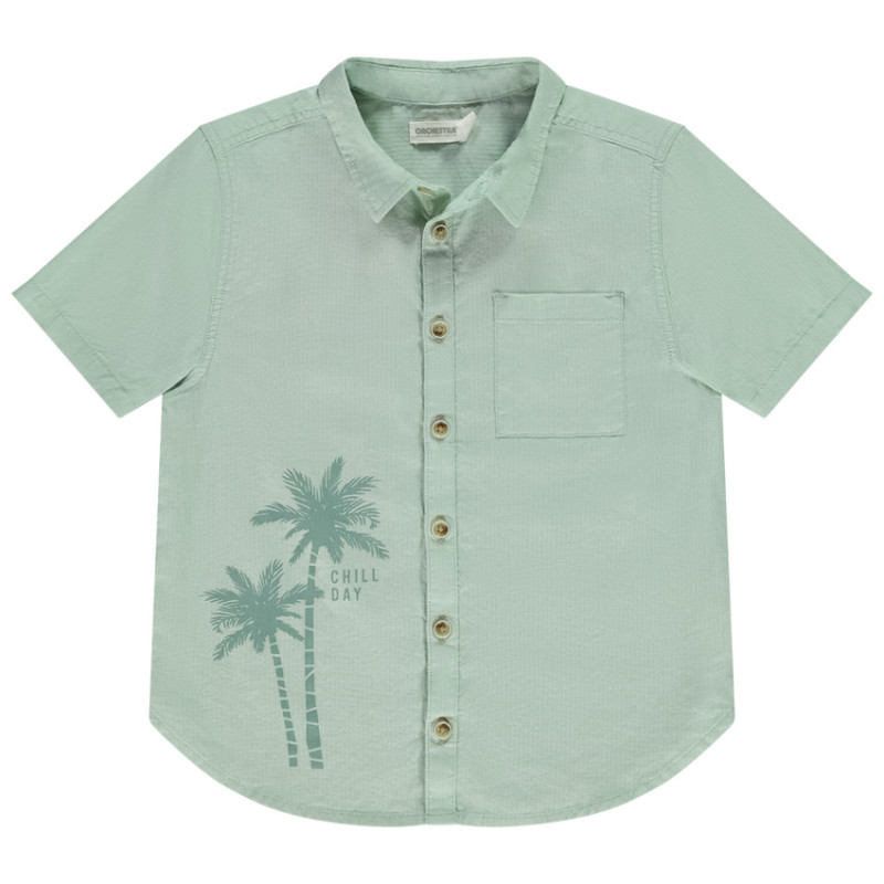 Chemise manches courtes avec print palmiers fantaisie pour g