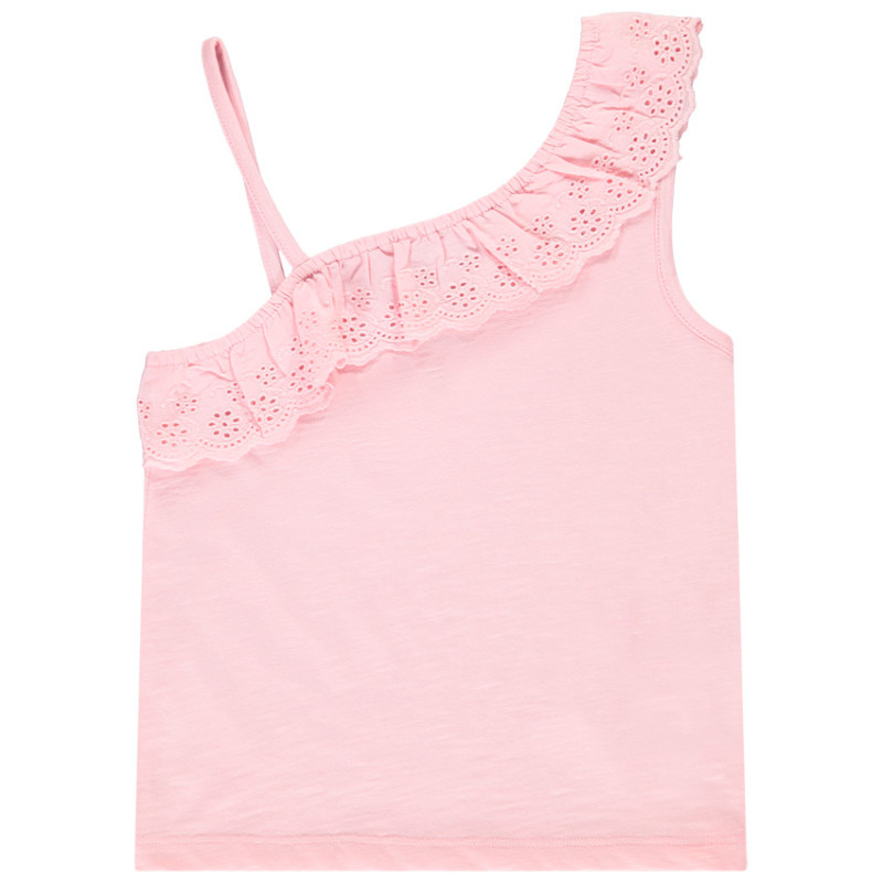 Débardeur à bretelles asymétriques et broderie anglaise fill