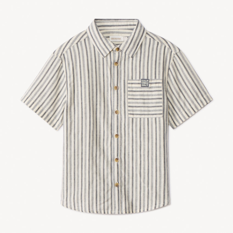 Chemise manches courtes à rayures garçon