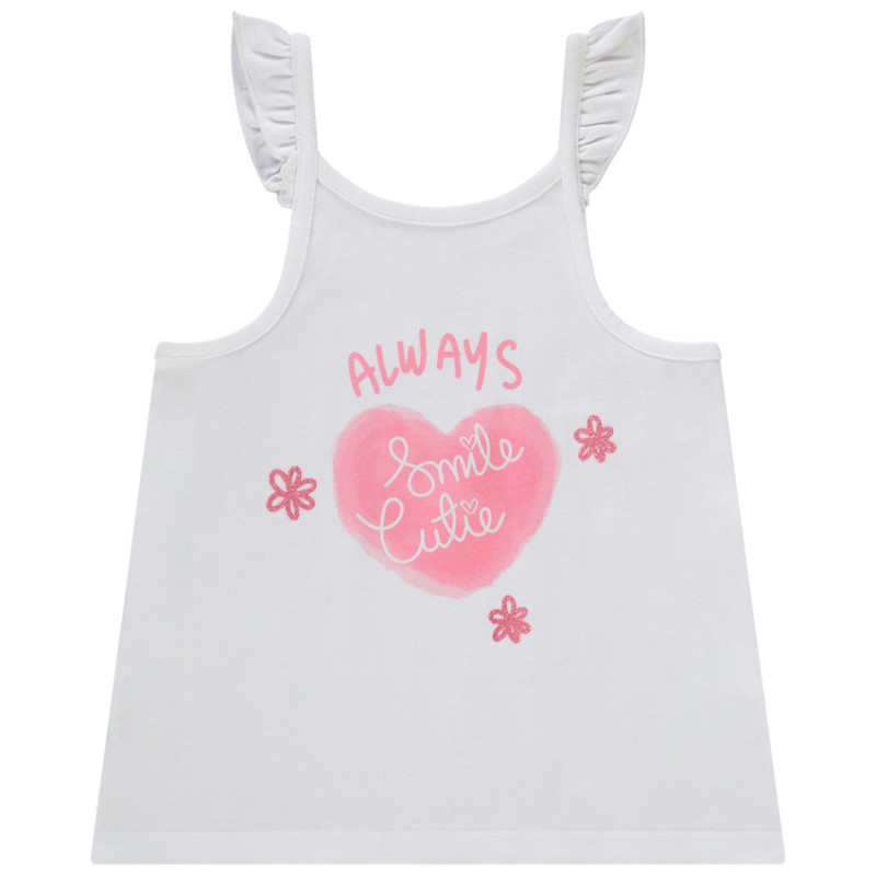 Débardeur uni avec print fantaisie pailleté pour bébé fille