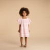 Robe manches courtes volantées avec imprimé fleurs fille