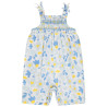 Combishort imprimé floral à smocks pour bébé fille