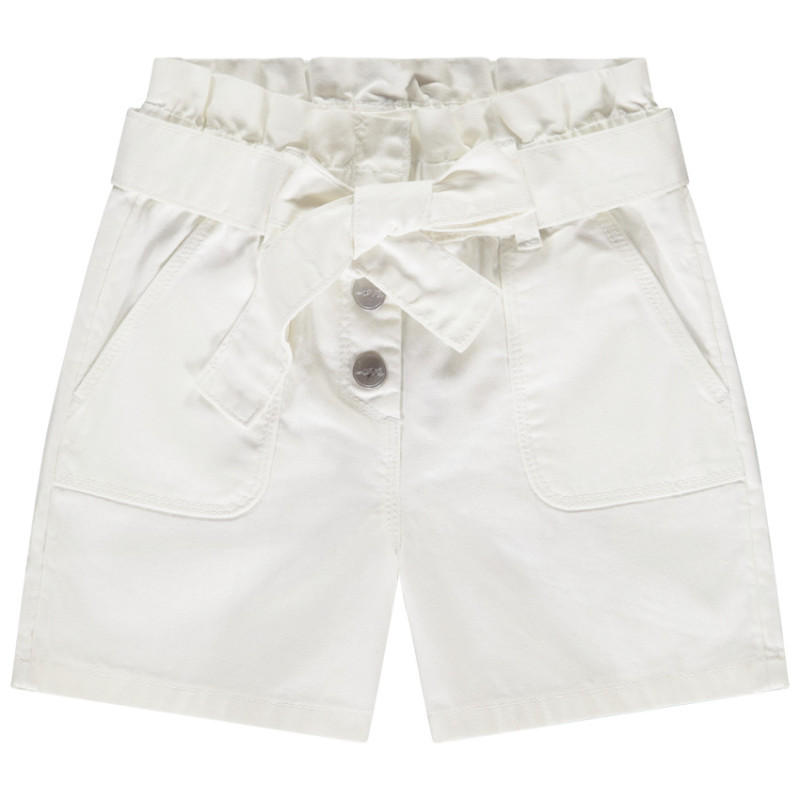 Short paperbag en twill avec ceinture à nouer fille