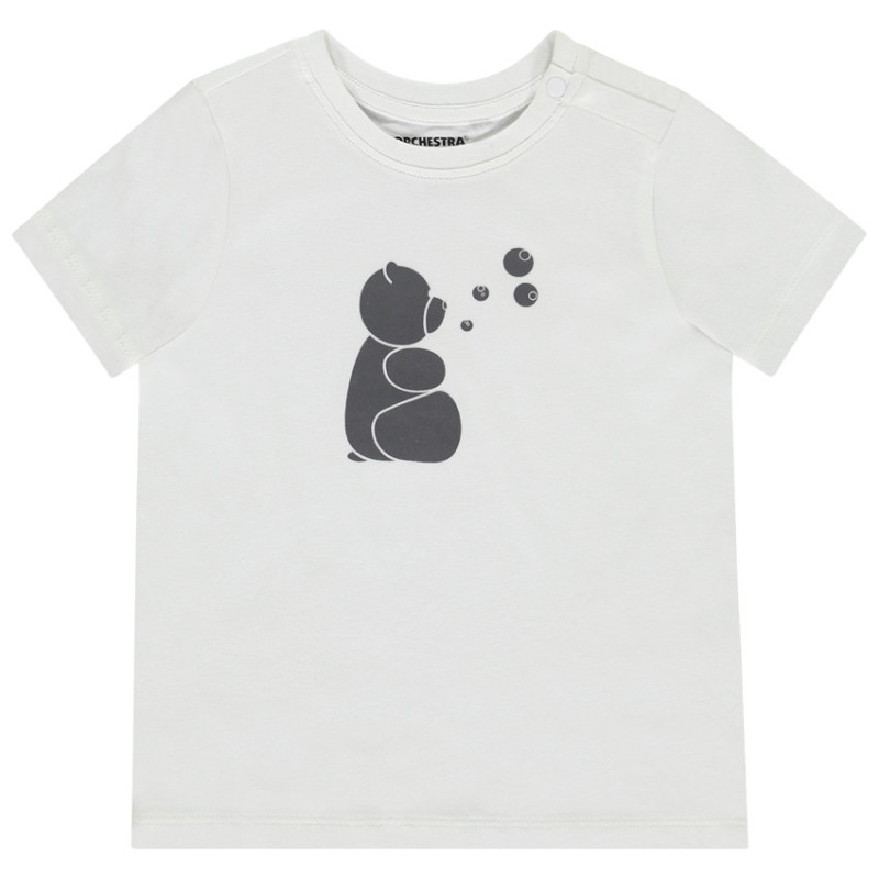 T-shirt manches courtes ourson et bulles pour bébé garçon