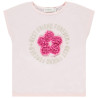 T-shirt manches courtes à fleur effet pétales 3D fille