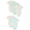 Lot de 5 bodies manches courtes motifs tortues pour bébé fil