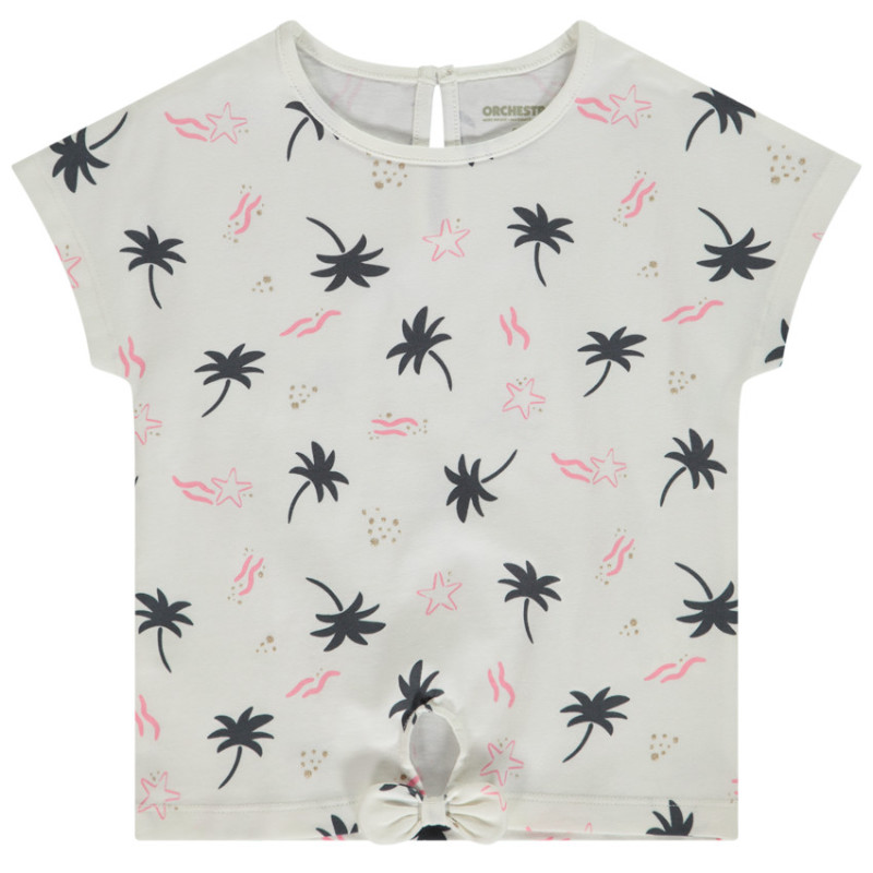 T-shirt manches courtes imprimé effet noué pour bébé fille