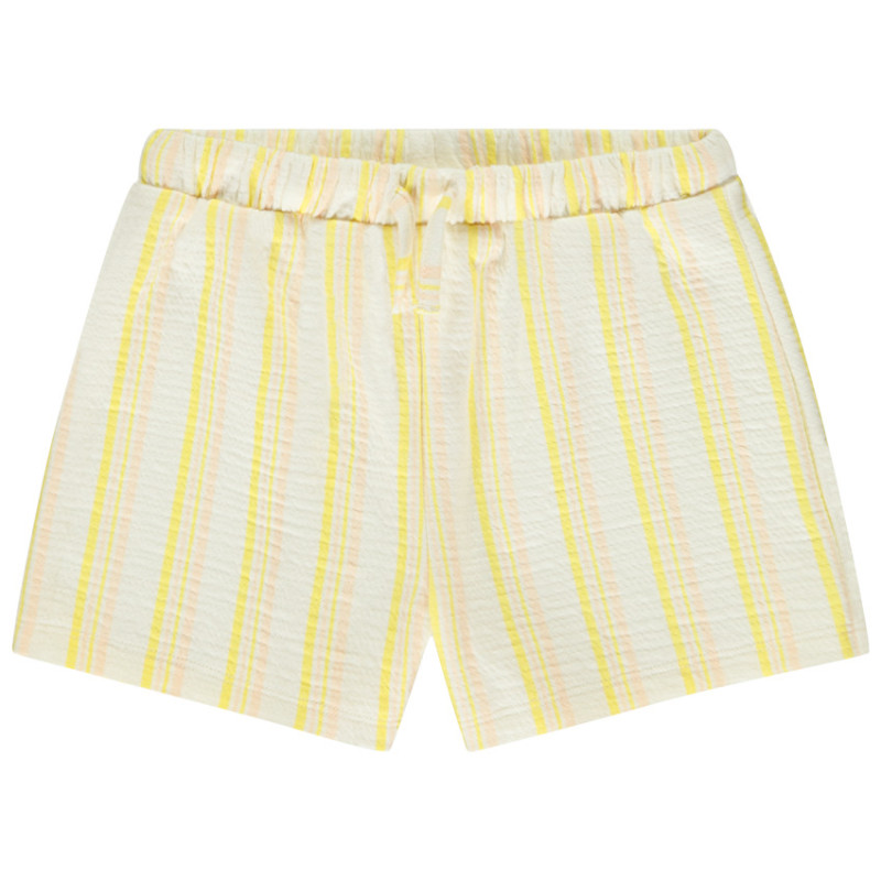 Short en maille tubique à rayures fille