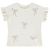 T-shirt manches courtes avec nœud fantaisie et volants fille