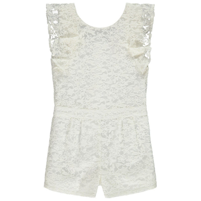 Combinaison courte de cérémonie en organza brodé fille