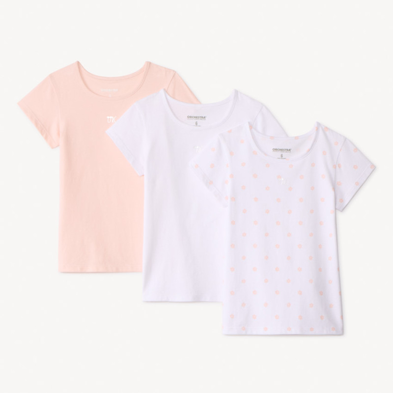 Lot de 3 maillots de corps manches courtes fille