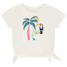 T-shirt manches courtes avec broderie toucan et nouettes fil