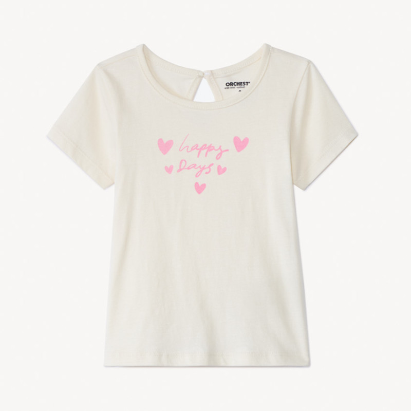 T-shirt manches courtes print cœurs pour bébé fille
