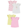 Lot de 4 t-shirts manches volantées fantaisies pour bébé fil