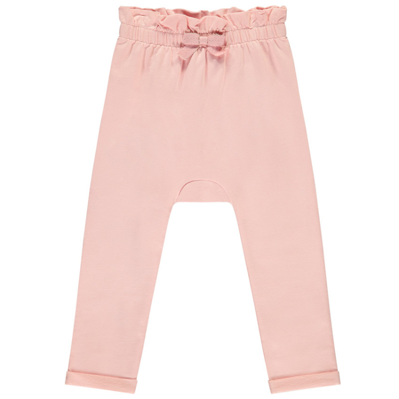 Pantalon de jogging uni avec nœud fantaisie pour bébé fille