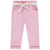 Pantalon en toile avec ceinture imprimée pour bébé fille
