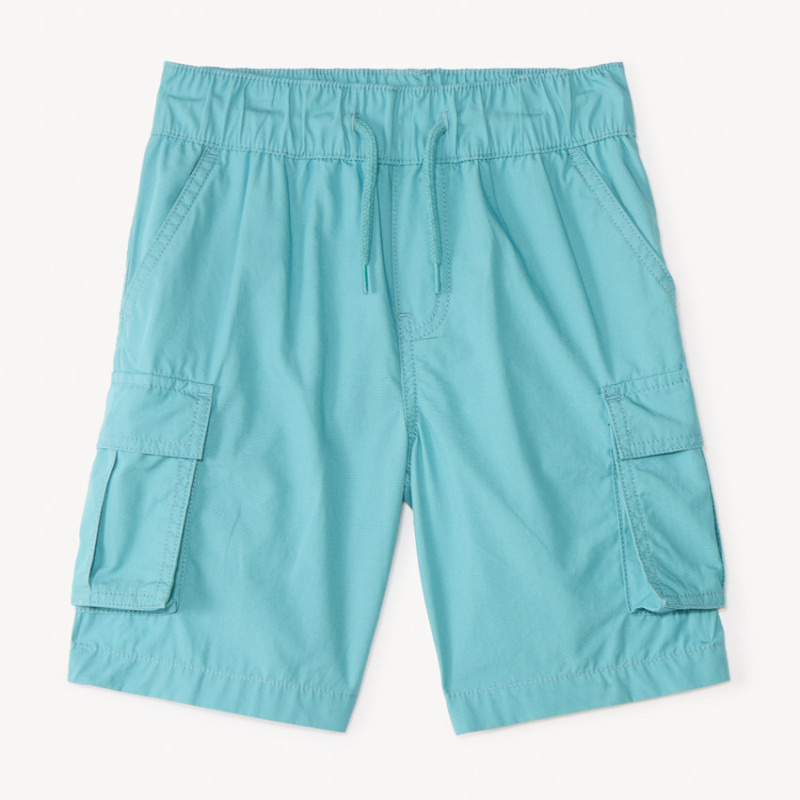 Bermuda cargo uni en popeline garçon