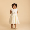 Robe manches courtes en tulle brodé pour bébé fille