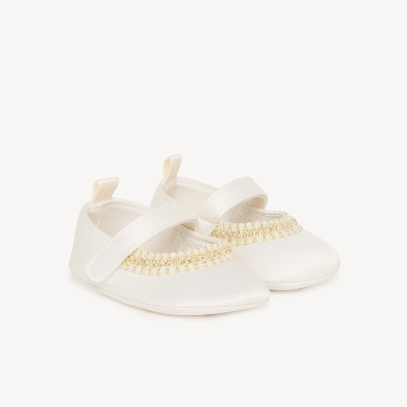 Babies en satin de cérémonie avec broderie pour bébé fille