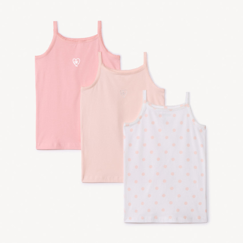 Lot de 3 maillots de corps débardeurs fantaisie fille