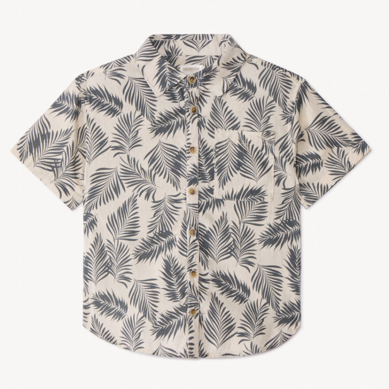 Chemise manches courtes imprimé feuillage garçon