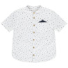 Chemise manches courtes imprimé carrés avec mouchoir garçon