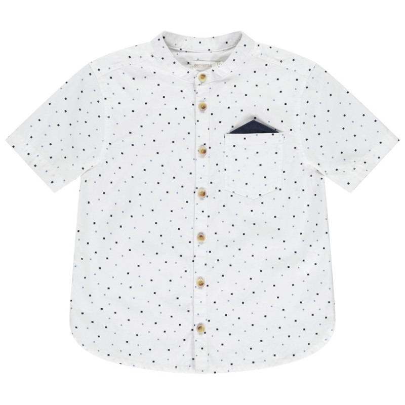 Chemise manches courtes imprimé carrés avec mouchoir garçon