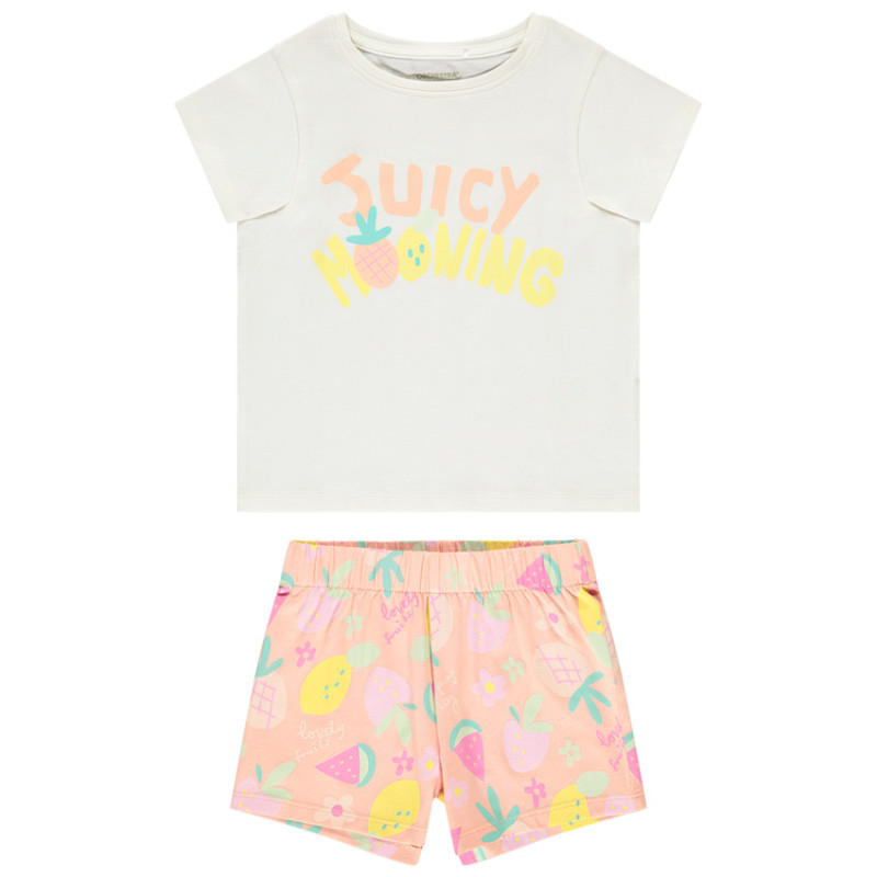 Set pyjama court motifs fruits fille