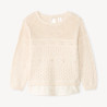 Pull manches longues uni en tricot fantaisie pour bébé fille