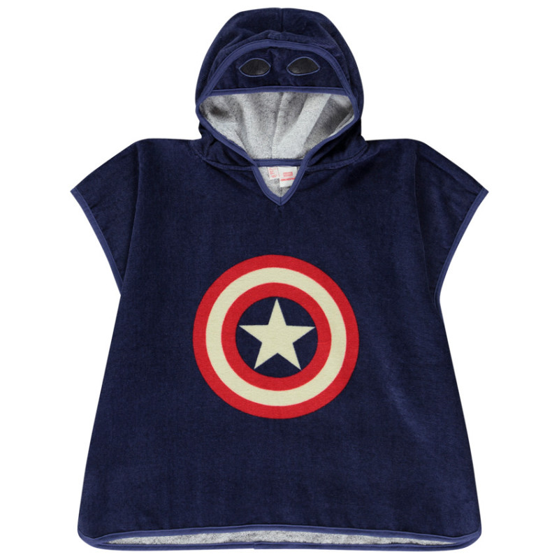 Poncho de bain ludique Captain America Marvel garçon